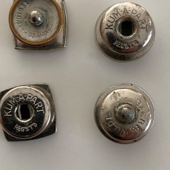 Antique N Monogram Initial Letter Snap Style BAER & WILDE KUM-A-PART Cuff Links - Picture 5 of 6